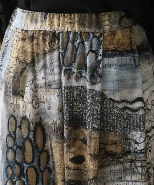 HIROKO KOSHINO / ヒロココシノ チノ・ワークパンツ | アートプリントジャージーパンツ /日本製/洗える | 詳細3