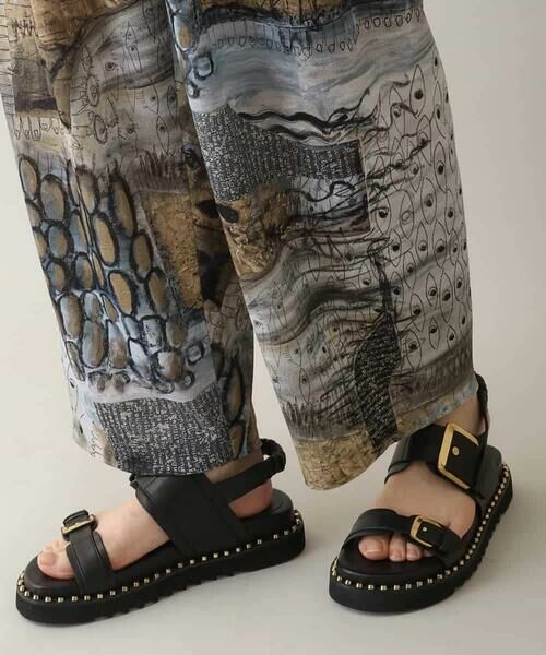 HIROKO KOSHINO / ヒロココシノ チノ・ワークパンツ | アートプリントジャージーパンツ /日本製/洗える | 詳細6