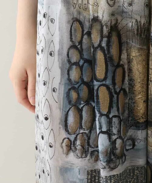 HIROKO KOSHINO / ヒロココシノ チノ・ワークパンツ | アートプリントジャージーパンツ /日本製/洗える | 詳細7