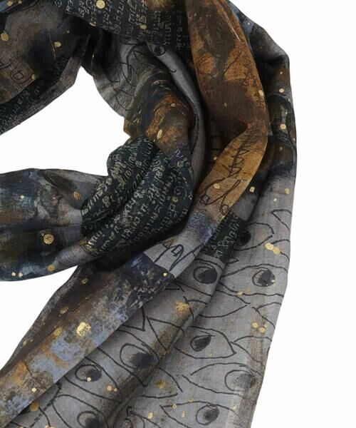 HIROKO KOSHINO / ヒロココシノ マフラー・ショール・スヌード・ストール | アートプリントシースルーストール | 詳細5