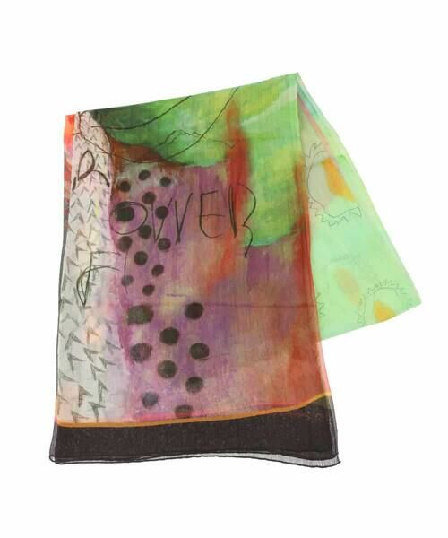 HIROKO KOSHINO / ヒロココシノ マフラー・ショール・スヌード・ストール | ウォーターフラワー柄プリントストール | 詳細1