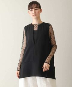 HIROKO KOSHINO / ヒロココシノ ベスト | Vカットプルオーバージレ/日本製