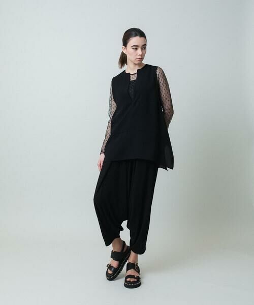 HIROKO KOSHINO / ヒロココシノ ベスト | Vカットプルオーバージレ/日本製 | 詳細8