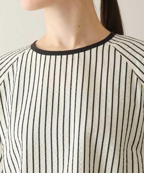 HIROKO KOSHINO / ヒロココシノ シャツ・ブラウス | ドロストスリーブストライプブラウス /洗える | 詳細4