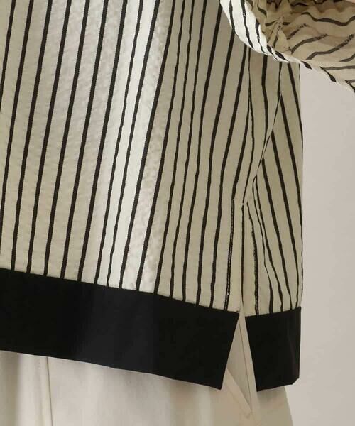 HIROKO KOSHINO / ヒロココシノ シャツ・ブラウス | ドロストスリーブストライプブラウス /洗える | 詳細7