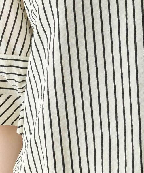HIROKO KOSHINO / ヒロココシノ シャツ・ブラウス | ドロストスリーブストライプブラウス /洗える | 詳細8