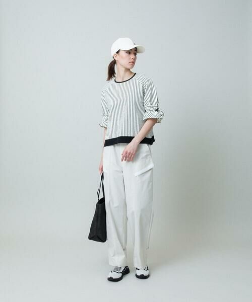 HIROKO KOSHINO / ヒロココシノ シャツ・ブラウス | ドロストスリーブストライプブラウス /洗える | 詳細9