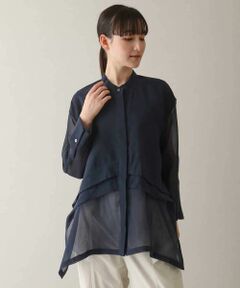 HIROKO KOSHINO / ヒロココシノ シャツ・ブラウス | ソフトオーガンジータックブラウス /洗える