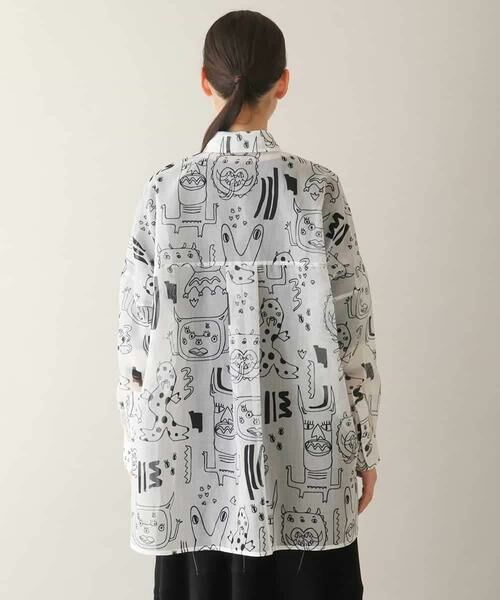 HIROKO KOSHINO / ヒロココシノ シャツ・ブラウス | モチーフ総柄プリントシャツブラウス/洗濯機で洗える | 詳細3