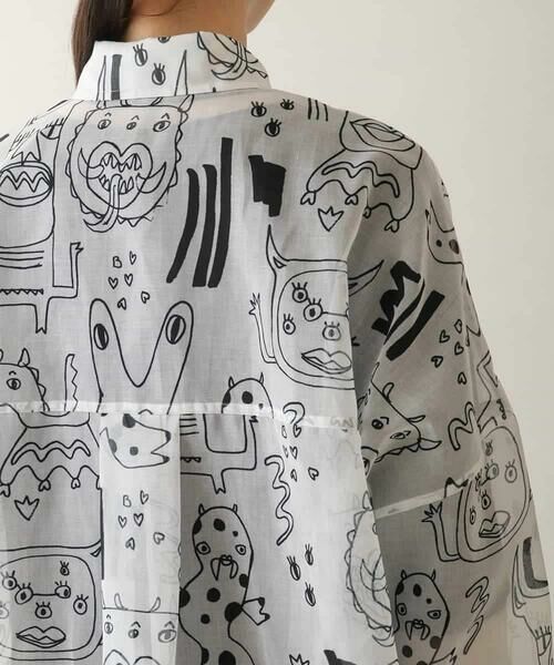 HIROKO KOSHINO / ヒロココシノ シャツ・ブラウス | モチーフ総柄プリントシャツブラウス/洗濯機で洗える | 詳細5