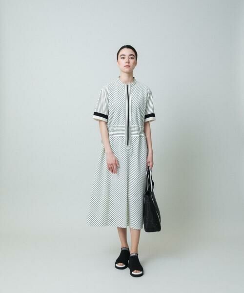 HIROKO KOSHINO / ヒロココシノ ロング・マキシ丈ワンピース | ウエストドロストストライプワンピース /洗える | 詳細12