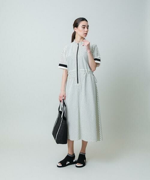 HIROKO KOSHINO / ヒロココシノ ロング・マキシ丈ワンピース | ウエストドロストストライプワンピース /洗える | 詳細13