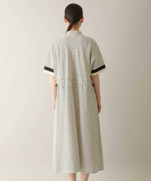 HIROKO KOSHINO / ヒロココシノ ロング・マキシ丈ワンピース | ウエストドロストストライプワンピース /洗える | 詳細3