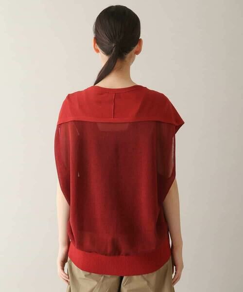 HIROKO KOSHINO / ヒロココシノ ニット・セーター | オーバーシルエットシアーニットベスト /洗える | 詳細2
