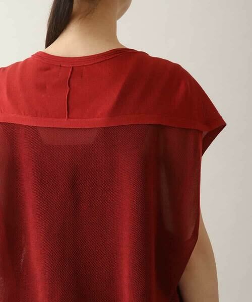 HIROKO KOSHINO / ヒロココシノ ニット・セーター | オーバーシルエットシアーニットベスト /洗える | 詳細4