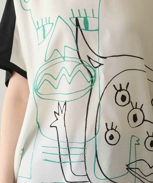 HIROKO KOSHINO / ヒロココシノ モチーフプリントブラウスTシャツ /日本製/洗える モチーフプリントブラウスTシャツ /日本製/洗える(カットソー・T