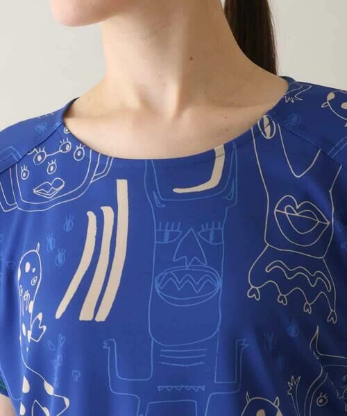 HIROKO KOSHINO / ヒロココシノ モチーフプリントクラッシュチュールトップ モチーフプリントブラウスTシャツ ⁄日本製⁄洗える （カットソー