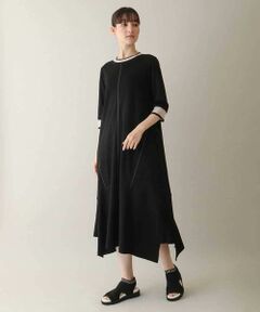 HIROKO KOSHINO / ヒロココシノ ロング・マキシ丈ワンピース | シアーラインリブアクセントワンピース /日本製/洗える