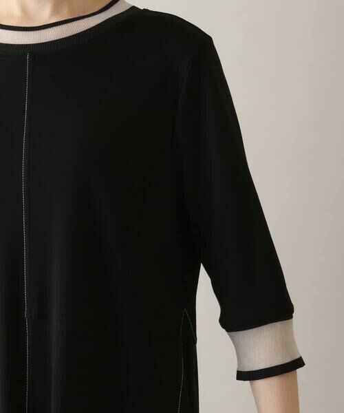 HIROKO KOSHINO / ヒロココシノ ロング・マキシ丈ワンピース | シアーラインリブアクセントワンピース /日本製/洗える | 詳細7