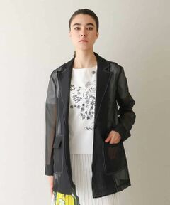 HIROKO KOSHINO / ヒロココシノ テーラードジャケット | 配色ステッチシアーテーラードジャケット /日本製