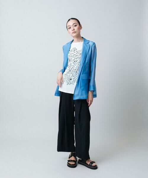 HIROKO KOSHINO / ヒロココシノ テーラードジャケット | 配色ステッチシアーテーラードジャケット /日本製 | 詳細11