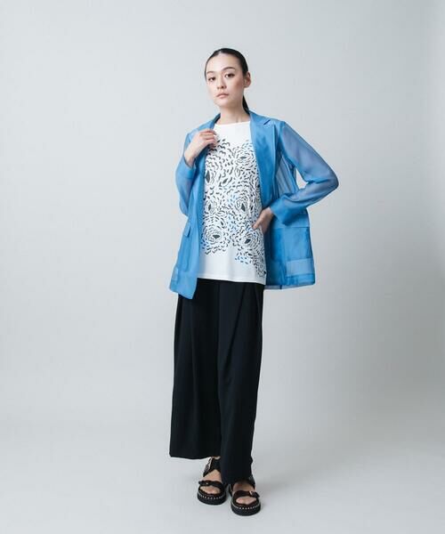 HIROKO KOSHINO / ヒロココシノ テーラードジャケット | 配色ステッチシアーテーラードジャケット /日本製 | 詳細12