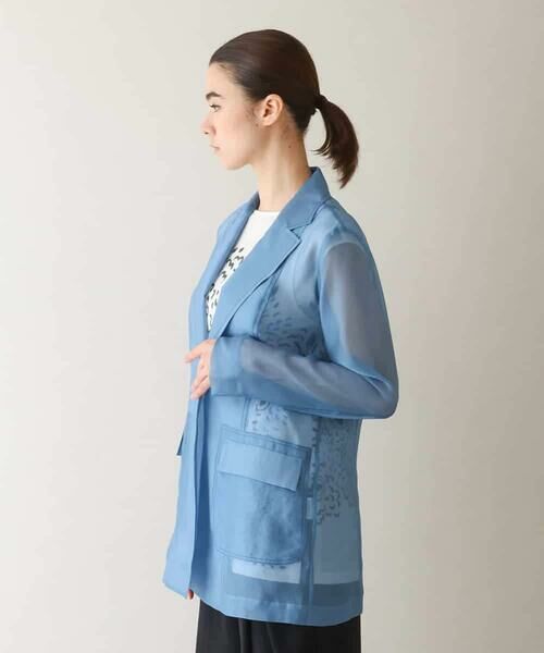 HIROKO KOSHINO / ヒロココシノ テーラードジャケット | 配色ステッチシアーテーラードジャケット /日本製 | 詳細2