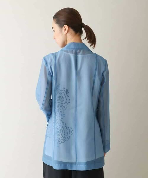 HIROKO KOSHINO / ヒロココシノ テーラードジャケット | 配色ステッチシアーテーラードジャケット /日本製 | 詳細3