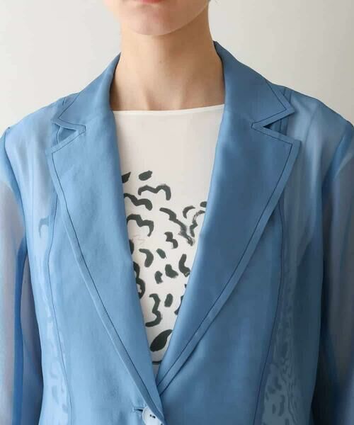 HIROKO KOSHINO / ヒロココシノ テーラードジャケット | 配色ステッチシアーテーラードジャケット /日本製 | 詳細4