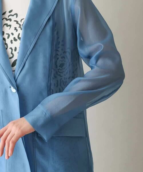 HIROKO KOSHINO / ヒロココシノ テーラードジャケット | 配色ステッチシアーテーラードジャケット /日本製 | 詳細6