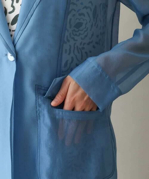 HIROKO KOSHINO / ヒロココシノ テーラードジャケット | 配色ステッチシアーテーラードジャケット /日本製 | 詳細7