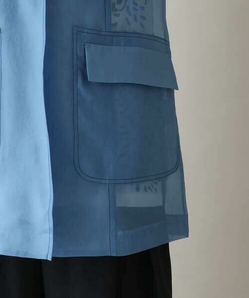 HIROKO KOSHINO / ヒロココシノ テーラードジャケット | 配色ステッチシアーテーラードジャケット /日本製 | 詳細8