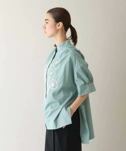HIROKO KOSHINO / ヒロココシノ シャツ・ブラウス | フラワー刺繍オーバーシルエットブラウス | 詳細1