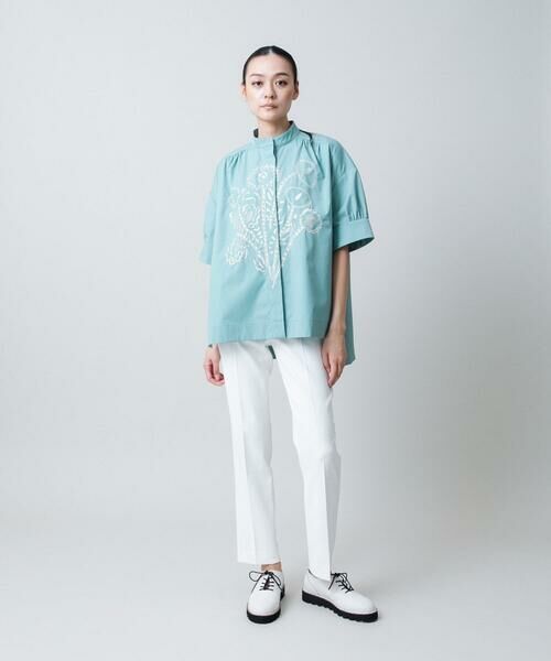 HIROKO KOSHINO / ヒロココシノ シャツ・ブラウス | フラワー刺繍オーバーシルエットブラウス | 詳細10