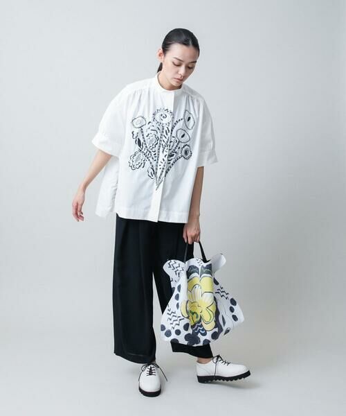 HIROKO KOSHINO / ヒロココシノ シャツ・ブラウス | フラワー刺繍オーバーシルエットブラウス | 詳細11