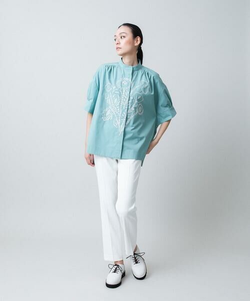 HIROKO KOSHINO / ヒロココシノ シャツ・ブラウス | フラワー刺繍オーバーシルエットブラウス | 詳細9
