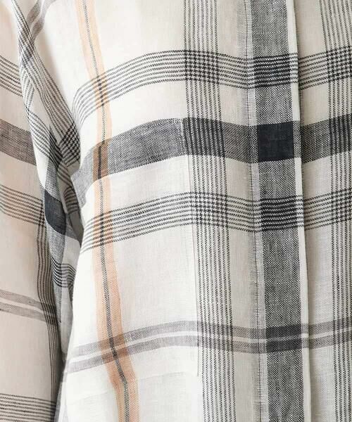 HIROKO KOSHINO / ヒロココシノ シャツ・ブラウス | 先染めチェックバンドカラーリネンシャツ /日本製 | 詳細9