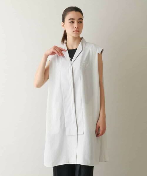 HIROKO KOSHINO / ヒロココシノ ベスト | シフォンブラウスベスト /日本製 | 詳細1