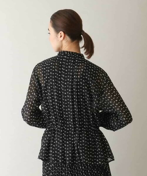 HIROKO KOSHINO / ヒロココシノ シャツ・ブラウス | 楊柳シフォンロゴデザインブラウス /日本製/洗える | 詳細1