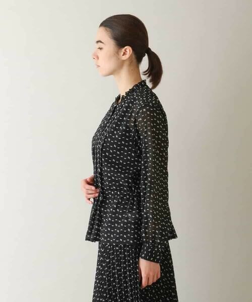 HIROKO KOSHINO / ヒロココシノ シャツ・ブラウス | 楊柳シフォンロゴデザインブラウス /日本製/洗える | 詳細10