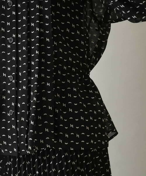 HIROKO KOSHINO / ヒロココシノ シャツ・ブラウス | 楊柳シフォンロゴデザインブラウス /日本製/洗える | 詳細5