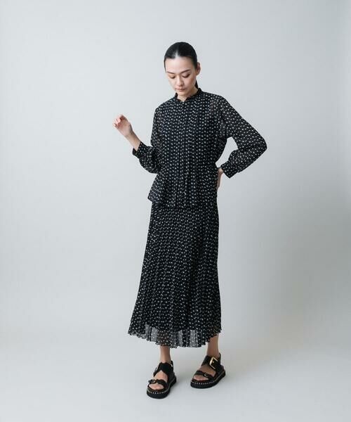 HIROKO KOSHINO / ヒロココシノ シャツ・ブラウス | 楊柳シフォンロゴデザインブラウス /日本製/洗える | 詳細9