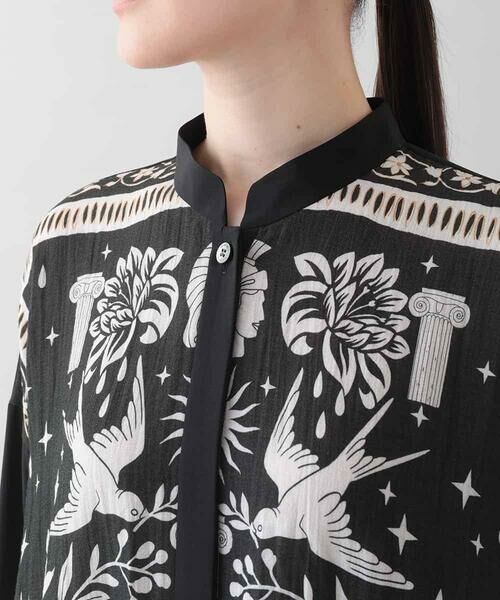 HIROKO KOSHINO / ヒロココシノ シャツ・ブラウス | ボタニカルアートプリントデザインブラウス /日本製 | 詳細3