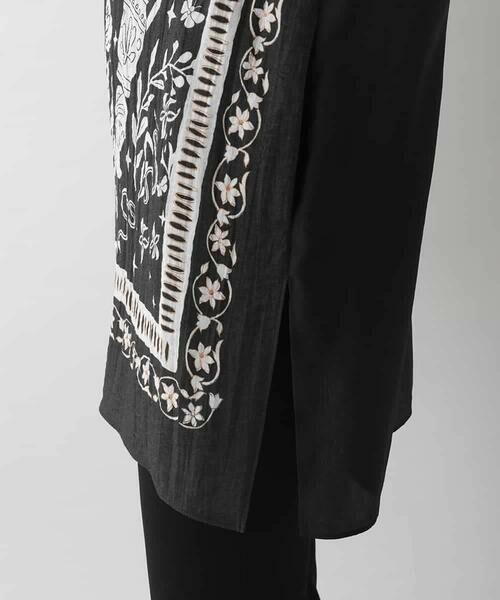 HIROKO KOSHINO / ヒロココシノ シャツ・ブラウス | ボタニカルアートプリントデザインブラウス /日本製 | 詳細7