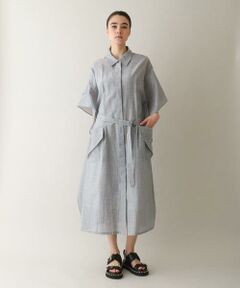 HIROKO KOSHINO / ヒロココシノ ロング・マキシ丈ワンピース | 先染めボーダーサイドフレアワンピース /日本製