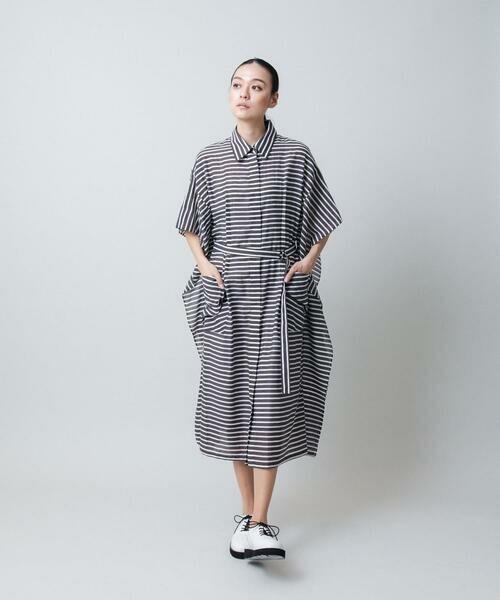 HIROKO KOSHINO / ヒロココシノ ロング・マキシ丈ワンピース | 先染めボーダーサイドフレアワンピース /日本製 | 詳細12