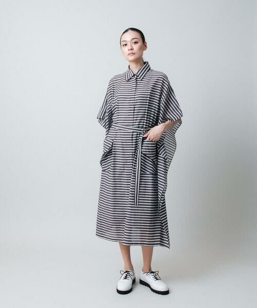 HIROKO KOSHINO / ヒロココシノ ロング・マキシ丈ワンピース | 先染めボーダーサイドフレアワンピース /日本製 | 詳細13