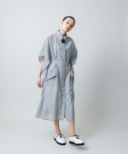 HIROKO KOSHINO / ヒロココシノ ロング・マキシ丈ワンピース | 先染めボーダーサイドフレアワンピース /日本製 | 詳細14