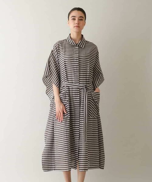 HIROKO KOSHINO / ヒロココシノ ロング・マキシ丈ワンピース | 先染めボーダーサイドフレアワンピース /日本製 | 詳細2