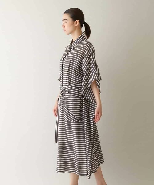 HIROKO KOSHINO / ヒロココシノ ロング・マキシ丈ワンピース | 先染めボーダーサイドフレアワンピース /日本製 | 詳細3